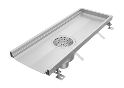 Reinraum-Kastenrinne- RKR mit untergeschweißtem Reinraum-Rinneneinlauf